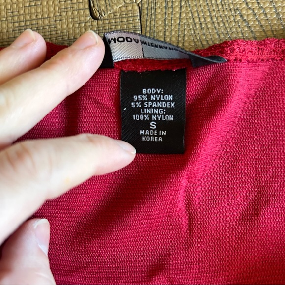 NWOT! | Moda International | Pink/Red Lace V-Neck Tank Top | Size S - Picture 8 of 10